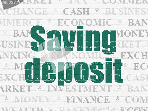 Image of Money concept: Saving Deposit on wall background