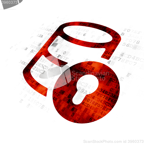 Image of Software concept: Database With Lock on Digital background