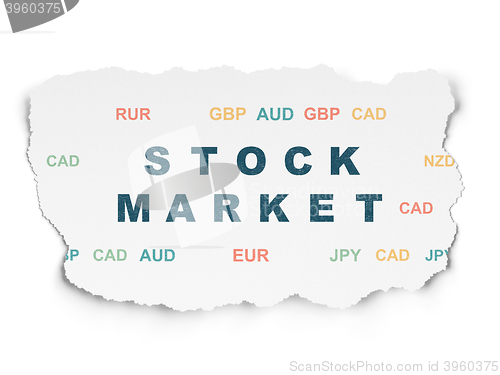 Image of Finance concept: Stock Market on Torn Paper background