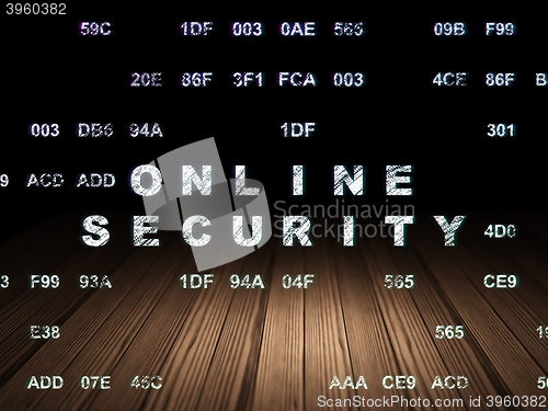 Image of Security concept: Online Security in grunge dark room