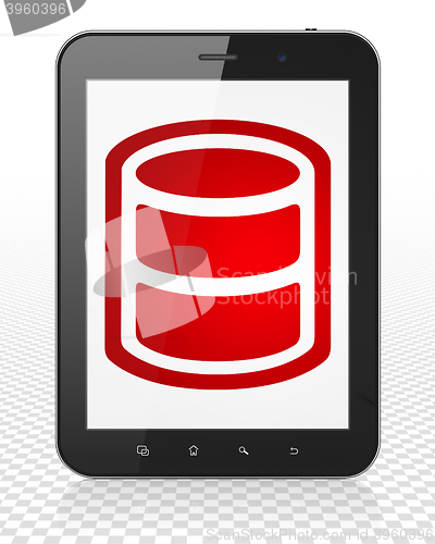 Image of Software concept: Tablet Pc Computer with Database on display