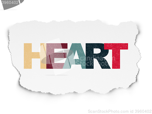 Image of Medicine concept: Heart on Torn Paper background