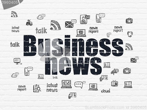Image of News concept: Business News on wall background