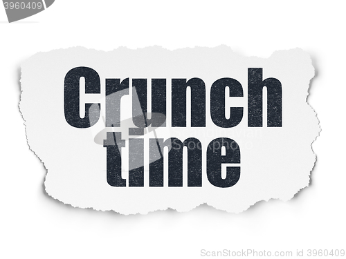 Image of Finance concept: Crunch Time on Torn Paper background