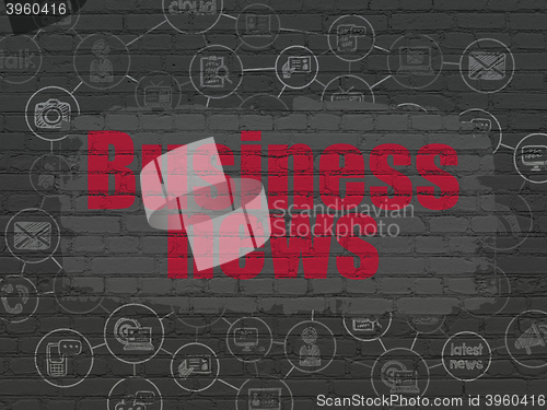 Image of News concept: Business News on wall background