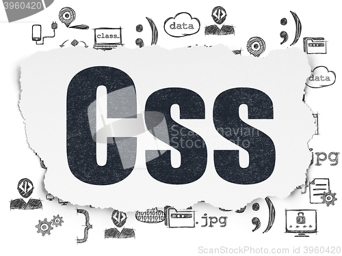 Image of Programming concept: Css on Torn Paper background