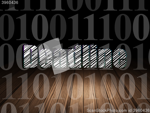 Image of Business concept: Deadline in grunge dark room