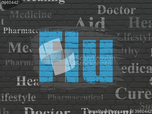 Image of Medicine concept: Flu on wall background