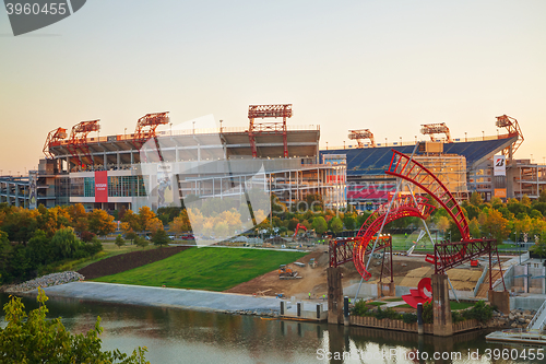 Image of LP Field in Nashville, TN in the morning