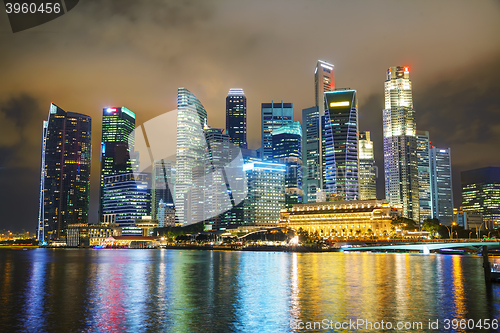 Image of Singapore financial district at the night