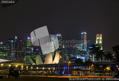 Image of Singapore financial district at the night