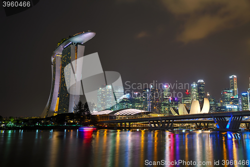 Image of Overview of the marina bay with the Marina Bay Sands