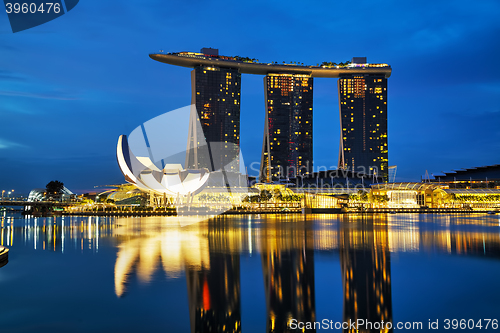 Image of Overview of the marina bay with Marina Bay Sands