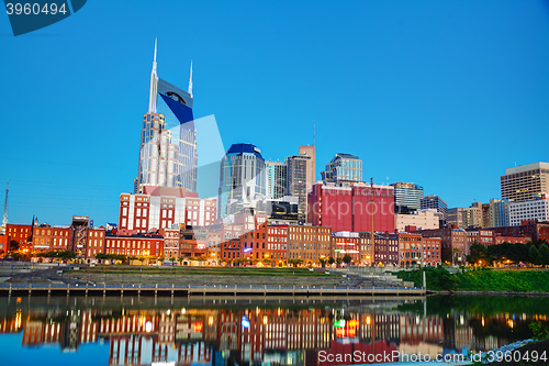 Image of Downtown Nashville cityscape in the morning