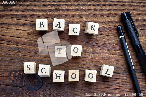 Image of text back to school
