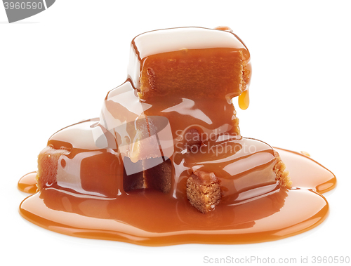 Image of caramel candies and sauce