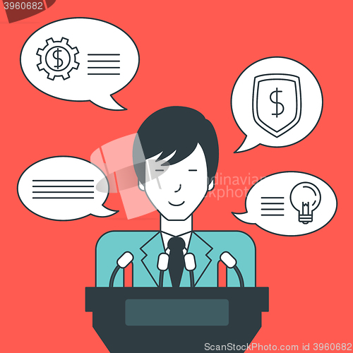 Image of Businessman giving speech.