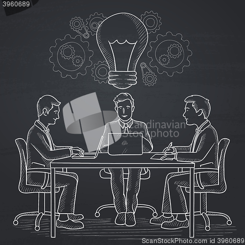 Image of Business team brainstorming.