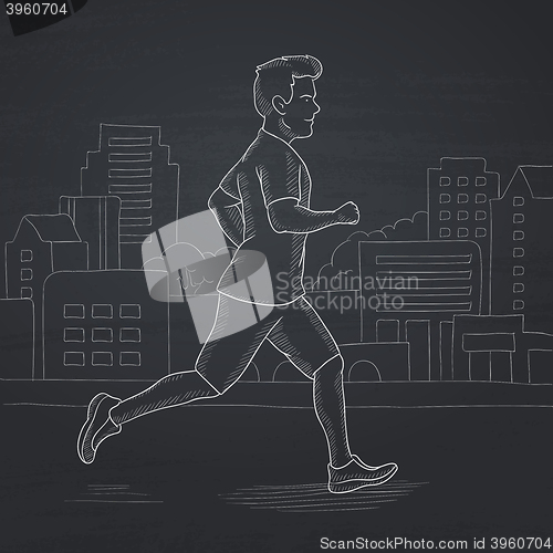 Image of Sportive man jogging.
