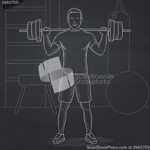 Image of Man lifting barbell.