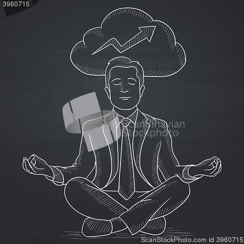 Image of Peaceful businessman meditating.