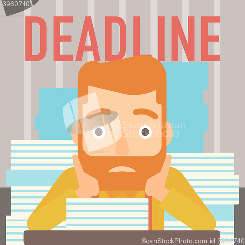 Image of Man having problem with deadline.