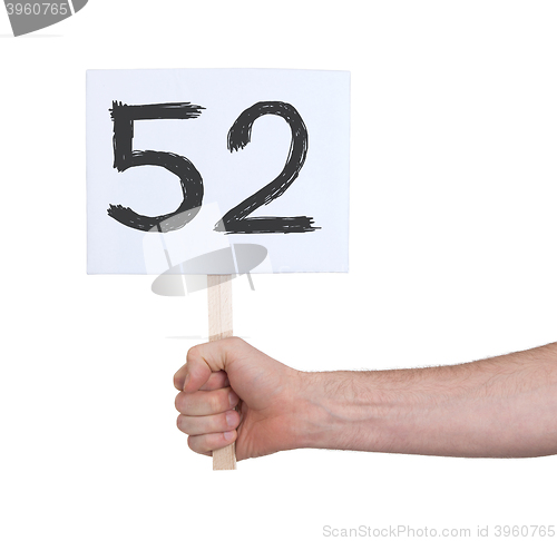 Image of Sign with a number, 52