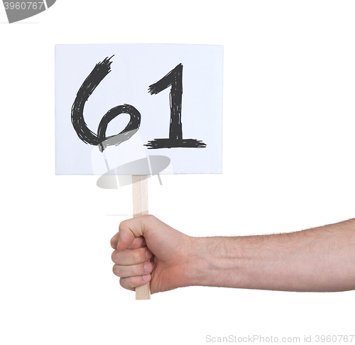 Image of Sign with a number, 61