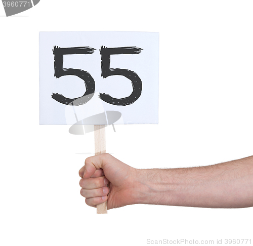 Image of Sign with a number, 55