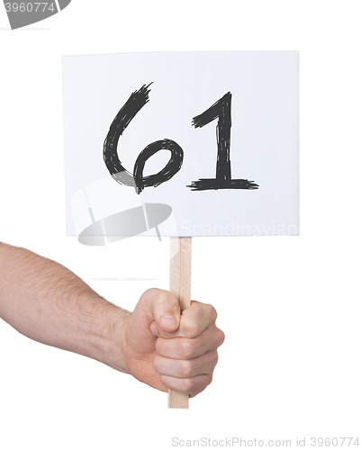 Image of Sign with a number, 61