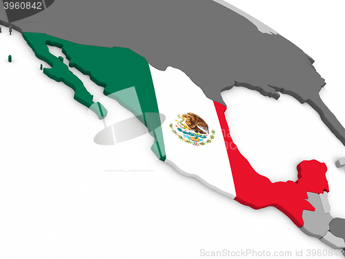 Image of Mexico on globe with flag