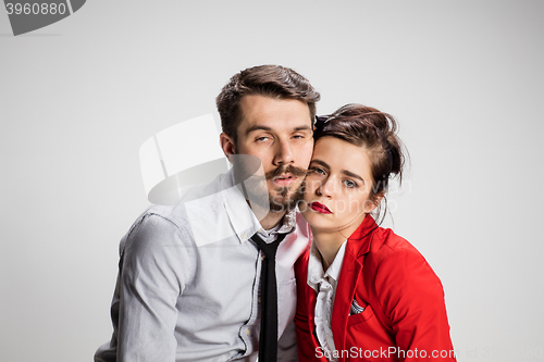 Image of The weary business man and woman