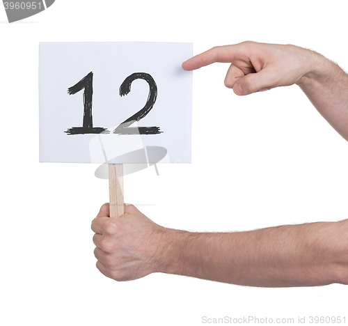 Image of Sign with a number, 12