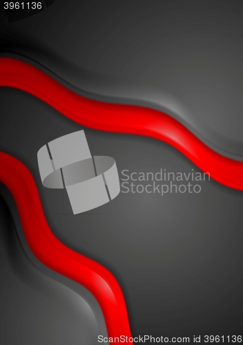 Image of Smooth red and black waves corporate background