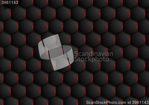 Image of Dark abstract hexagonal texture design