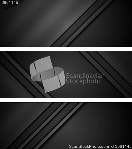 Image of Abstract black tech concept banners