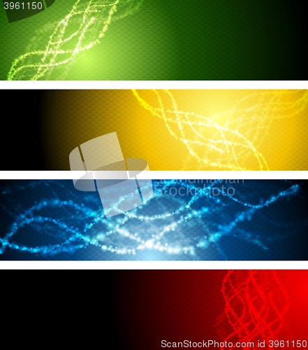 Image of Abstract shiny sparkling banners