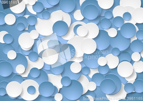 Image of Abstract geometric blue white circles pattern