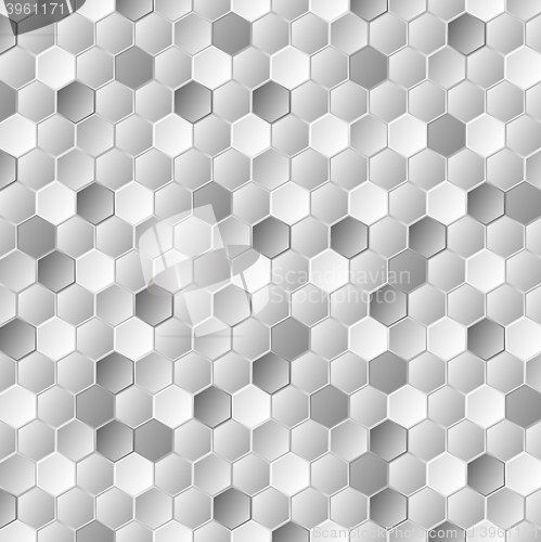 Image of Grey metallic hexagons pattern texture