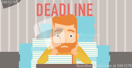 Image of Man having problem with deadline.