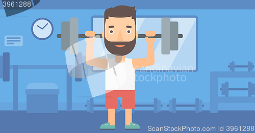 Image of Man lifting barbell.