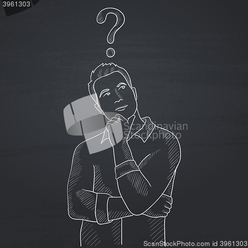 Image of Businessman with question mark above his head.