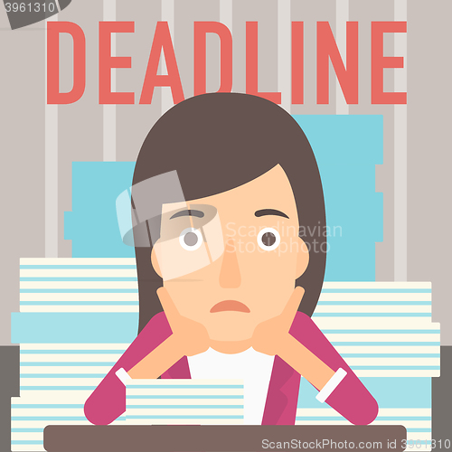 Image of Woman having problem with deadline.