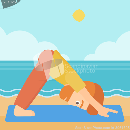 Image of Man practicing yoga.