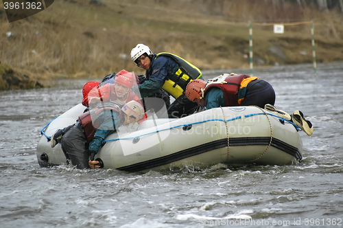 Image of Rafting and rowing on river