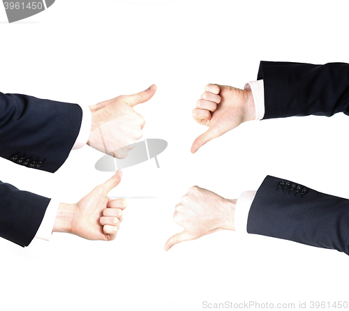 Image of Business men with thumbs up