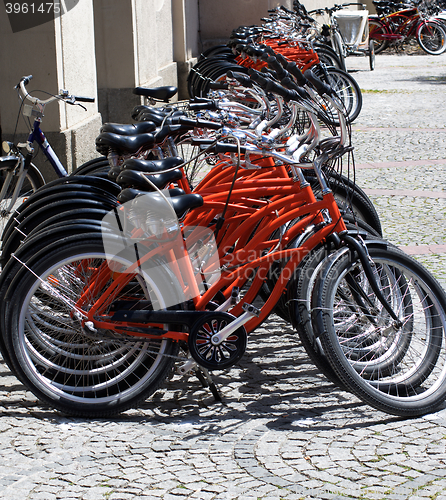 Image of Parking of Bicycles On Sidewalk