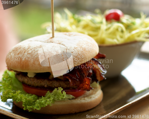 Image of Burger and Coleslaw Salad