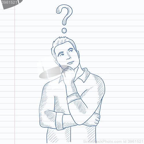 Image of Businessman with question mark above his head.