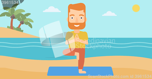 Image of Man practicing yoga.
